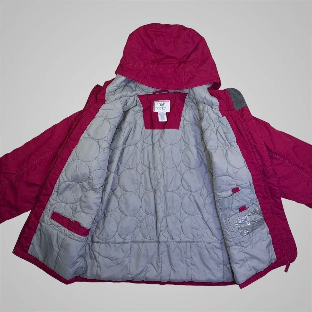 White Sierra Girls Large Magenta‎ Pink Hooded Insulated Jacket Full Zip Coat